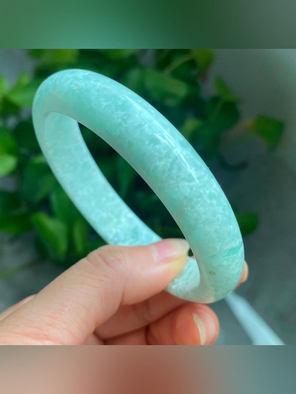 Natural Larimar Bangle Bracelet